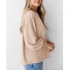 imagePRETTYGARDEN Womens Long Sleeve Tee Shirts Spring Fall Trendy Clothes Casual Loose Crewneck Ribbed Blouse Tunic TopsBeige