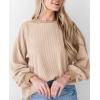 imagePRETTYGARDEN Womens Long Sleeve Tee Shirts Spring Fall Trendy Clothes Casual Loose Crewneck Ribbed Blouse Tunic TopsBeige