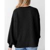 imagePRETTYGARDEN Womens Long Sleeve Tee Shirts Spring Fall Trendy Clothes Casual Loose Crewneck Ribbed Blouse Tunic TopsBlack