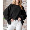 imagePRETTYGARDEN Womens Long Sleeve Tee Shirts Spring Fall Trendy Clothes Casual Loose Crewneck Ribbed Blouse Tunic TopsBlack