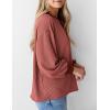 imagePRETTYGARDEN Womens Long Sleeve Tee Shirts Spring Fall Trendy Clothes Casual Loose Crewneck Ribbed Blouse Tunic TopsBrick Red