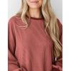imagePRETTYGARDEN Womens Long Sleeve Tee Shirts Spring Fall Trendy Clothes Casual Loose Crewneck Ribbed Blouse Tunic TopsBrick Red
