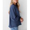 imagePRETTYGARDEN Womens Long Sleeve Tee Shirts Spring Fall Trendy Clothes Casual Loose Crewneck Ribbed Blouse Tunic TopsDark Blue