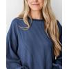 imagePRETTYGARDEN Womens Long Sleeve Tee Shirts Spring Fall Trendy Clothes Casual Loose Crewneck Ribbed Blouse Tunic TopsDark Blue