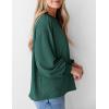imagePRETTYGARDEN Womens Long Sleeve Tee Shirts Spring Fall Trendy Clothes Casual Loose Crewneck Ribbed Blouse Tunic TopsDark Green