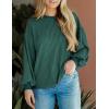 imagePRETTYGARDEN Womens Long Sleeve Tee Shirts Spring Fall Trendy Clothes Casual Loose Crewneck Ribbed Blouse Tunic TopsDark Green