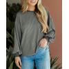 imagePRETTYGARDEN Womens Long Sleeve Tee Shirts Spring Fall Trendy Clothes Casual Loose Crewneck Ribbed Blouse Tunic TopsGrey