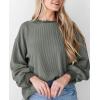 imagePRETTYGARDEN Womens Long Sleeve Tee Shirts Spring Fall Trendy Clothes Casual Loose Crewneck Ribbed Blouse Tunic TopsGrey