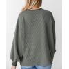 imagePRETTYGARDEN Womens Long Sleeve Tee Shirts Spring Fall Trendy Clothes Casual Loose Crewneck Ribbed Blouse Tunic TopsGrey