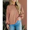 imagePRETTYGARDEN Womens Long Sleeve Tee Shirts Spring Fall Trendy Clothes Casual Loose Crewneck Ribbed Blouse Tunic TopsKhaki