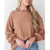 imagePRETTYGARDEN Womens Long Sleeve Tee Shirts Spring Fall Trendy Clothes Casual Loose Crewneck Ribbed Blouse Tunic TopsKhaki