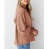 imagePRETTYGARDEN Womens Long Sleeve Tee Shirts Spring Fall Trendy Clothes Casual Loose Crewneck Ribbed Blouse Tunic TopsKhaki