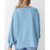 imagePRETTYGARDEN Womens Long Sleeve Tee Shirts Spring Fall Trendy Clothes Casual Loose Crewneck Ribbed Blouse Tunic TopsLight Blue