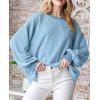 imagePRETTYGARDEN Womens Long Sleeve Tee Shirts Spring Fall Trendy Clothes Casual Loose Crewneck Ribbed Blouse Tunic TopsLight Blue