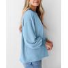 imagePRETTYGARDEN Womens Long Sleeve Tee Shirts Spring Fall Trendy Clothes Casual Loose Crewneck Ribbed Blouse Tunic TopsLight Blue
