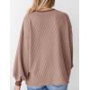 imagePRETTYGARDEN Womens Long Sleeve Tee Shirts Spring Fall Trendy Clothes Casual Loose Crewneck Ribbed Blouse Tunic TopsLight Brown