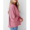 imagePRETTYGARDEN Womens Long Sleeve Tee Shirts Spring Fall Trendy Clothes Casual Loose Crewneck Ribbed Blouse Tunic TopsPink