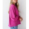 imagePRETTYGARDEN Womens Long Sleeve Tee Shirts Spring Fall Trendy Clothes Casual Loose Crewneck Ribbed Blouse Tunic TopsRose Red