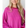 imagePRETTYGARDEN Womens Long Sleeve Tee Shirts Spring Fall Trendy Clothes Casual Loose Crewneck Ribbed Blouse Tunic TopsRose Red