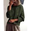 imagePRETTYGARDEN Womens Sweaters Fall 2025 Casual Long Sleeve Crewneck Button Loose Winter Knit Pullover Sweater TopsArmy Green