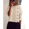 imagePRETTYGARDEN Womens Sweaters Fall 2025 Casual Long Sleeve Crewneck Button Loose Winter Knit Pullover Sweater TopsBeige