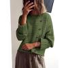 imagePRETTYGARDEN Womens Sweaters Fall 2025 Casual Long Sleeve Crewneck Button Loose Winter Knit Pullover Sweater TopsLight Army Green