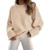 imagePRETTYGARDEN Womens Fall Oversized Sweaters Casual Crewneck Pullover Long Sleeve Fuzzy Chunky Knit Tops BlouseApricot
