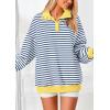 imagePRETTYGARDEN Womens Oversized Striped Sweatshirts Spring Fall Trendy Casual Long Sleeve Button Up Tops Shirt Preppy ClothesStriped Blue White