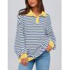 imagePRETTYGARDEN Womens Oversized Striped Sweatshirts Spring Fall Trendy Casual Long Sleeve Button Up Tops Shirt Preppy ClothesStriped Blue White