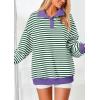 imagePRETTYGARDEN Womens Oversized Striped Sweatshirts Spring Fall Trendy Casual Long Sleeve Button Up Tops Shirt Preppy ClothesStriped Green White