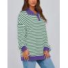 imagePRETTYGARDEN Womens Oversized Striped Sweatshirts Spring Fall Trendy Casual Long Sleeve Button Up Tops Shirt Preppy ClothesStriped Green White