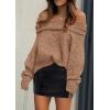 imagePRETTYGARDEN Womens Sweaters Spring Off The Shoulder Long Sleeve Top 2025 Outfits Loose Knitted Winter PulloverCamel