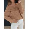 imagePRETTYGARDEN Womens Sweaters Spring Off The Shoulder Long Sleeve Top 2025 Outfits Loose Knitted Winter PulloverCamel