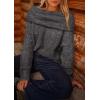 imagePRETTYGARDEN Womens Sweaters Spring Off The Shoulder Long Sleeve Top 2025 Outfits Loose Knitted Winter PulloverDark Grey