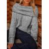 imagePRETTYGARDEN Womens Sweaters Spring Off The Shoulder Long Sleeve Top 2025 Outfits Loose Knitted Winter PulloverGrey