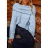 imagePRETTYGARDEN Womens Sweaters Spring Off The Shoulder Long Sleeve Top 2025 Outfits Loose Knitted Winter PulloverLight Blue