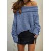 imagePRETTYGARDEN Womens Sweaters Spring Off The Shoulder Long Sleeve Top 2025 Outfits Loose Knitted Winter PulloverMist Blue