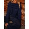 imagePRETTYGARDEN Womens Sweaters Spring Off The Shoulder Long Sleeve Top 2025 Outfits Loose Knitted Winter PulloverNavy