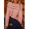 imagePRETTYGARDEN Womens Sweaters Spring Off The Shoulder Long Sleeve Top 2025 Outfits Loose Knitted Winter PulloverPink