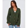 imagePRETTYGARDEN Womens Cardigan Sweaters Long Sleeve Open Front Button Up V Neck Ribbed Knit Winter Sweater JacketsArmy Green