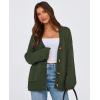 imagePRETTYGARDEN Womens Cardigan Sweaters Long Sleeve Open Front Button Up V Neck Ribbed Knit Winter Sweater JacketsArmy Green