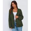 imagePRETTYGARDEN Womens Cardigan Sweaters Long Sleeve Open Front Button Up V Neck Ribbed Knit Winter Sweater JacketsArmy Green
