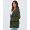 imagePRETTYGARDEN Womens Cardigan Sweaters Long Sleeve Open Front Button Up V Neck Ribbed Knit Winter Sweater JacketsArmy Green