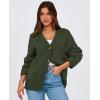 imagePRETTYGARDEN Womens Cardigan Sweaters Long Sleeve Open Front Button Up V Neck Ribbed Knit Winter Sweater JacketsArmy Green