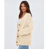imagePRETTYGARDEN Womens Cardigan Sweaters Long Sleeve Open Front Button Up V Neck Ribbed Knit Winter Sweater JacketsBeige