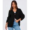 imagePRETTYGARDEN Womens Cardigan Sweaters Long Sleeve Open Front Button Up V Neck Ribbed Knit Winter Sweater JacketsBlack
