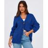 imagePRETTYGARDEN Womens Cardigan Sweaters Long Sleeve Open Front Button Up V Neck Ribbed Knit Winter Sweater JacketsBright Blue