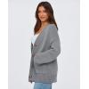 imagePRETTYGARDEN Womens Cardigan Sweaters Long Sleeve Open Front Button Up V Neck Ribbed Knit Winter Sweater JacketsGrey
