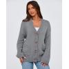 imagePRETTYGARDEN Womens Cardigan Sweaters Long Sleeve Open Front Button Up V Neck Ribbed Knit Winter Sweater JacketsGrey