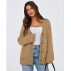 imagePRETTYGARDEN Womens Cardigan Sweaters Long Sleeve Open Front Button Up V Neck Ribbed Knit Winter Sweater JacketsKhaki
